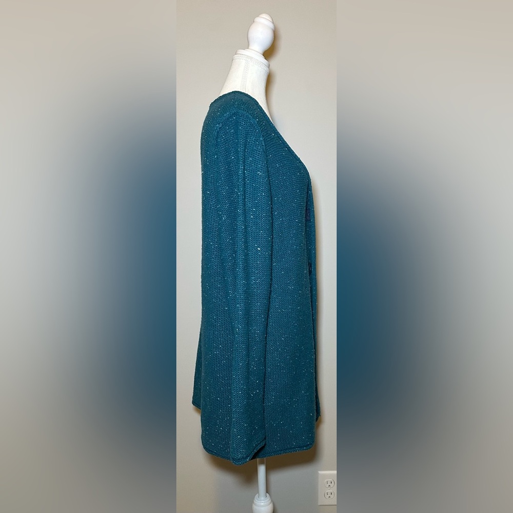 Cabela’s cotton blend plus size cardigan blue green aqua heavy knit fall winter - Picture 5 of 13